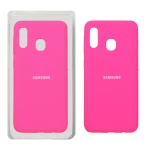 قاب سیلیکونی پاک کنی اورجینال Samsung Galaxy A30 / A20 - صورتی فانتزی (پک اصلی)