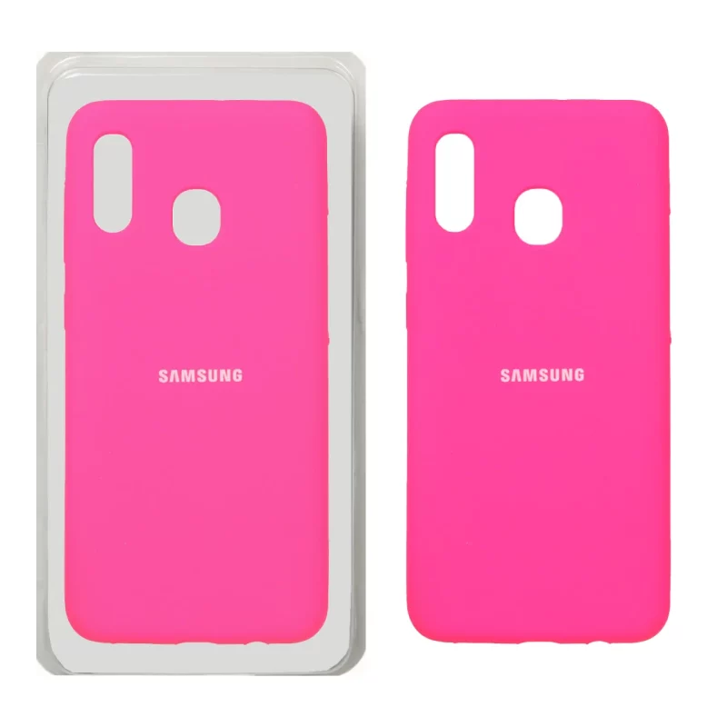 قاب سیلیکونی پاک کنی اورجینال Samsung Galaxy A30 / A20 - صورتی فانتزی (پک اصلی) - تصویر 2
