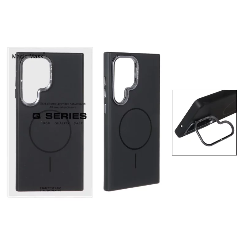 قاب Bracket Lens Q Series لنز آلومینیومی استندشو MagSafe مدل Samsung Galaxy S24 Ultra - مشکی (پک دار) - تصویر 2
