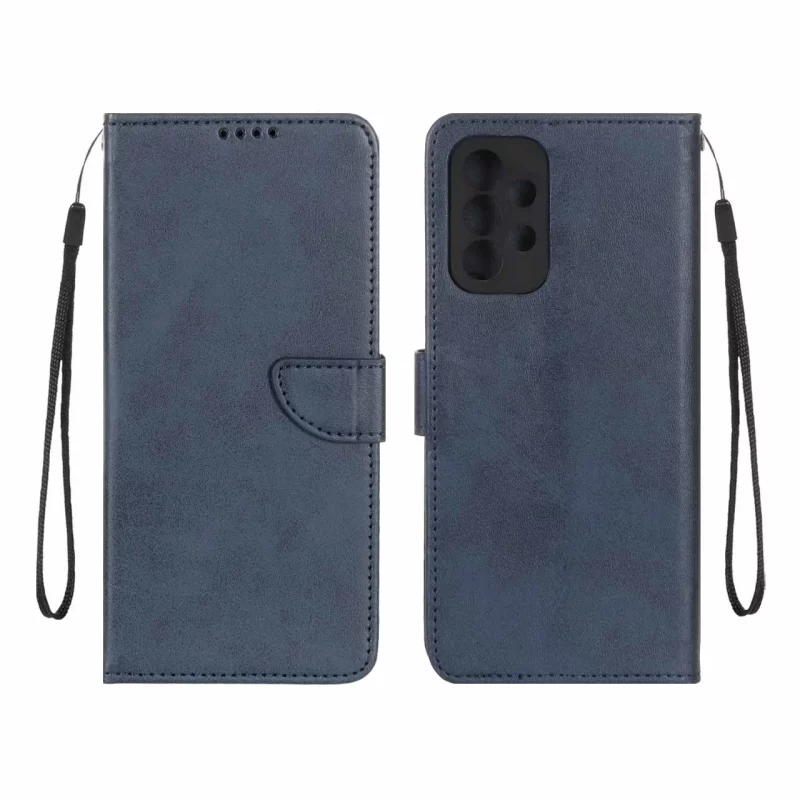 کیف چرمی موبایل مگنتی محافظ لنزدار Samsung Galaxy A23 - سرمه ای - تصویر 2