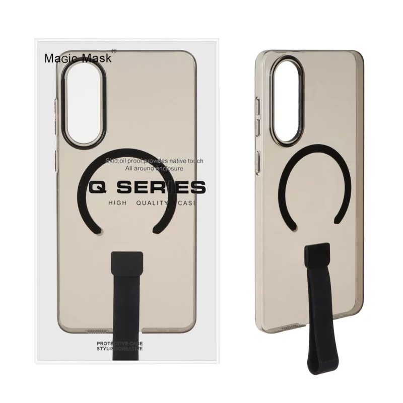 قاب اورجینال Q Series شفاف فینگربند سیلیکونی Magsafe مدل Samsung Galaxy S25 Edge - مشکی (پک دار) - MPS - تصویر 2