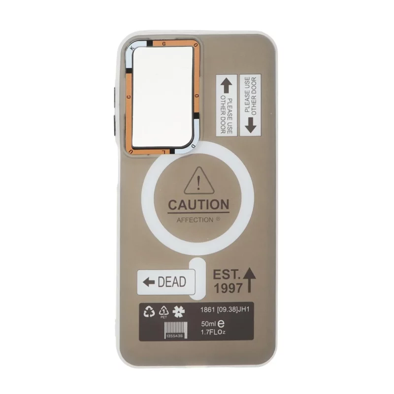 قاب Caution دور مات طرح مگ سیف Samsung Galaxy A17 / A26 - مشکی - تصویر 2