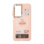 قاب Caution دور مات طرح مگ سیف Samsung Galaxy A17 / A26 - صورتی