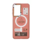 قاب Caution دور مات طرح مگ سیف Samsung Galaxy A17 / A26 - زرشکی