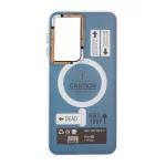 قاب Caution دور مات طرح مگ سیف Samsung Galaxy A17 / A26 - سرمه ای