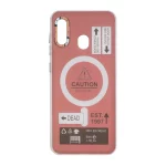 قاب Caution دور مات طرح مگ سیف Samsung Galaxy A30 / A20 - زرشکی