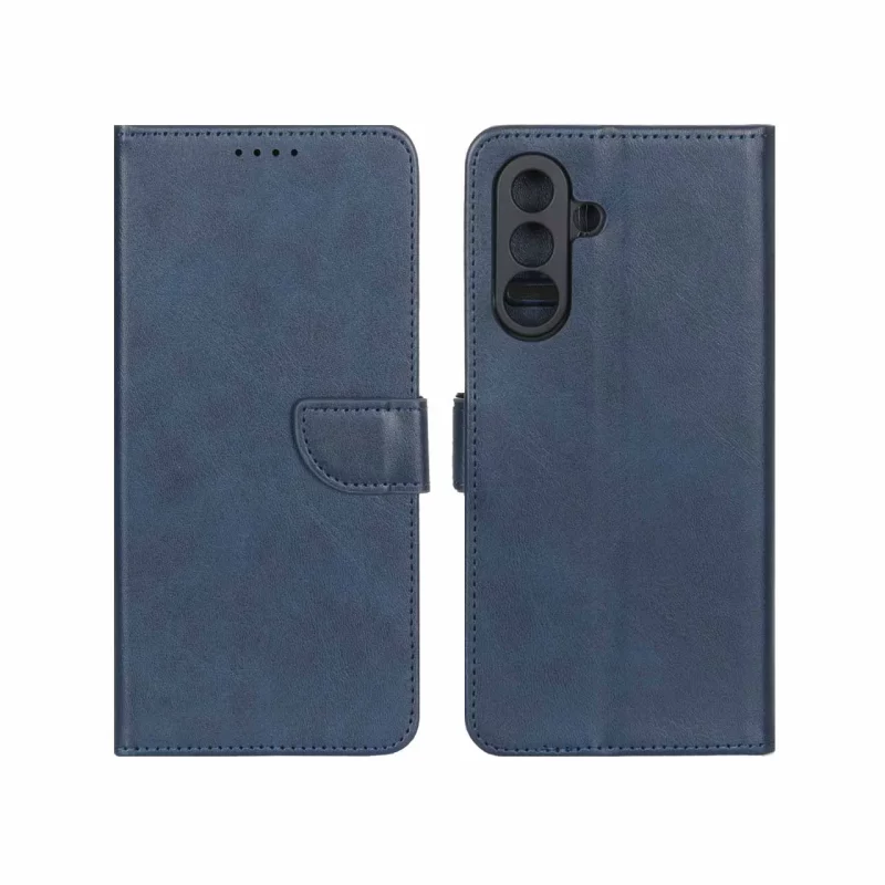 کیف چرمی موبایل مگنتی محافظ لنزدار Samsung Galaxy A56 / A36 - سرمه ای - تصویر 2