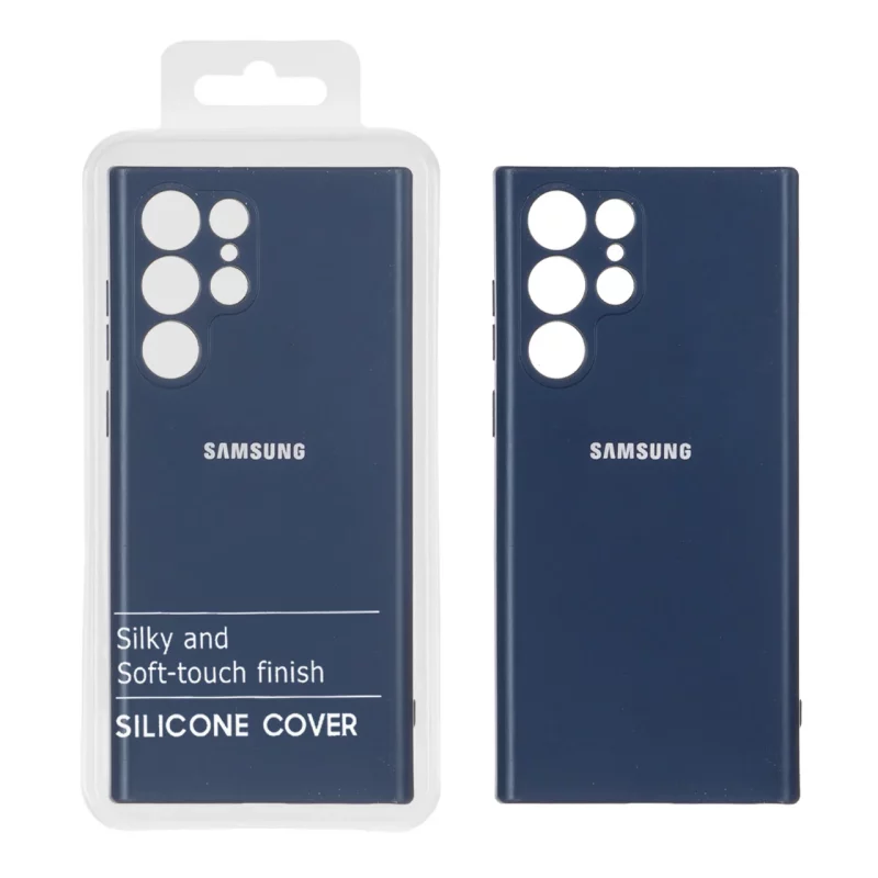 قاب نیو سیلیکون محافظ لنزدار RFF مدل Samsung Galaxy S22 Ultra - سرمه ای (پک دار) - تصویر 2