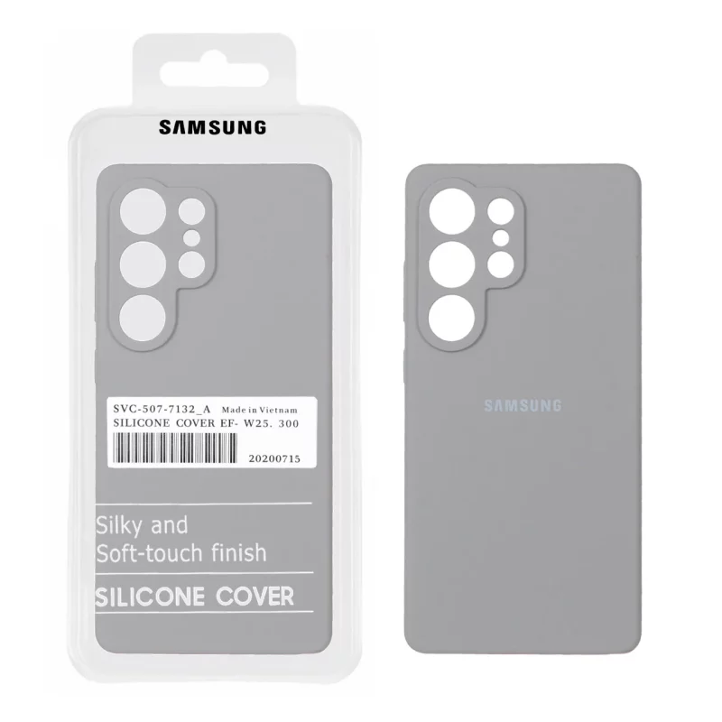 قاب سیلیکونی پاک کنی اورجینال درجه یک Samsung Galaxy S25 Ultra - طوسی (پک دار) - تصویر 2