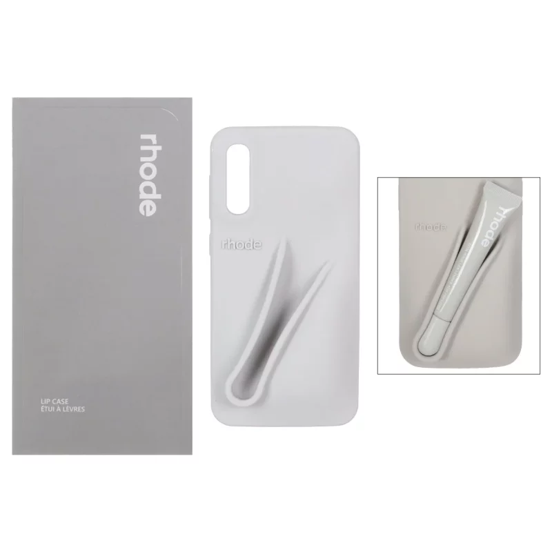 قاب سیلیکونی پاک کنی اورجینال rhode با ست لیپ گلاس Samsung Galaxy A50 / A50s / A30s - طوسی (پک دار) - تصویر 2