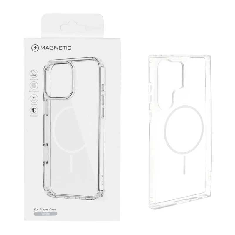 قاب اورجینال Magnetic دور ژله ای MagSafe مدل Samsung Galaxy S23 Ultra - سفید (پک دار) - تصویر 2