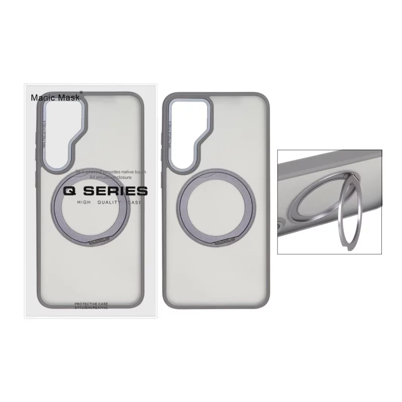 قاب اورجینال Magic Mask استند چرخشی Magsafe مدل Samsung Galaxy S25 FE - خاکستری (پک دار) - تصویر 2