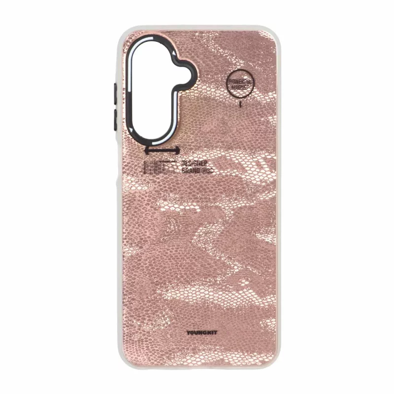 قاب Youngkit طرح بارکد پوست ماری دور مات Samsung Galaxy A17 / A26 - رزگلد - تصویر 2