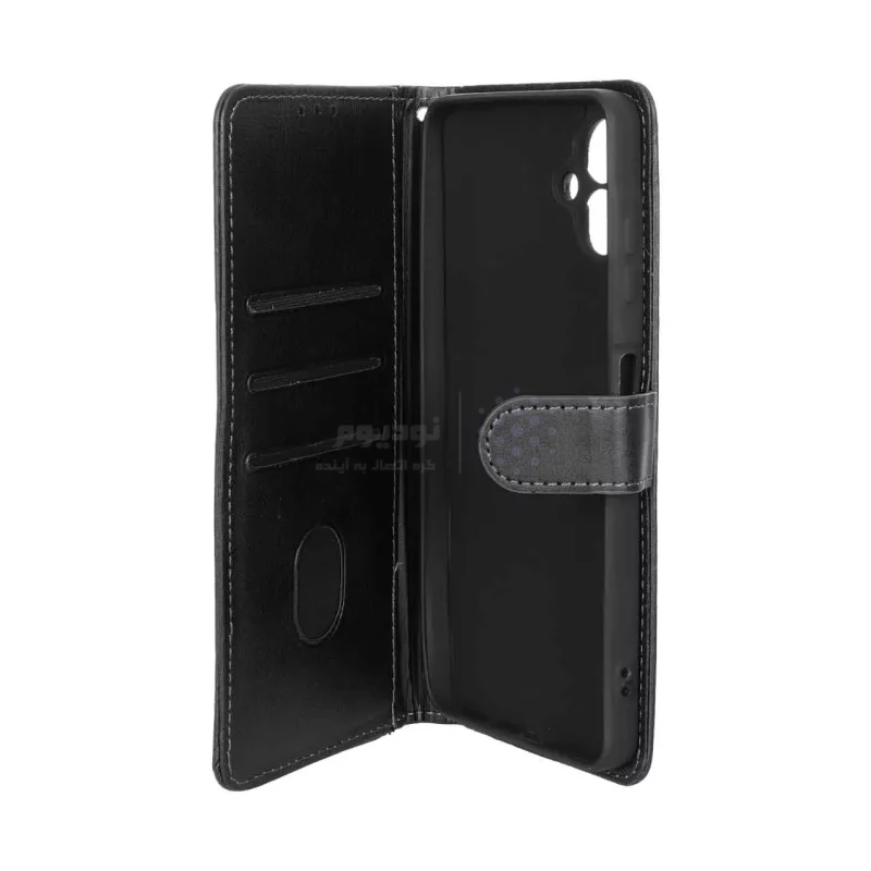 کیف موبایل مگنتی Crystal داخل مخمل Samsung Galaxy A06 - مشکی - تصویر 3