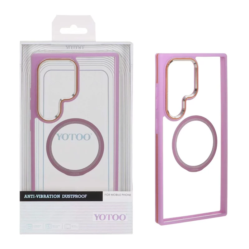 قاب اورجینال Yotoo شفاف MagSafe لنز فلزی Samsung Galaxy S24 Ultra - یاسی (پک دار) - NTC - تصویر 2
