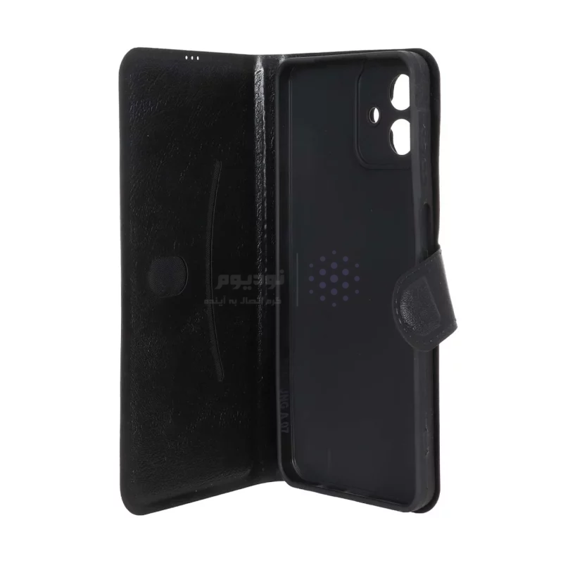 کیف موبایل چرمی مگنتی محافظ لنزدار Samsung Galaxy A07 - مشکی - تصویر 3