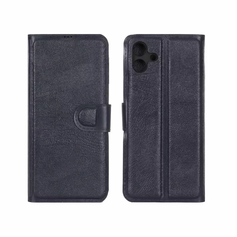 کیف موبایل چرمی مگنتی محافظ لنزدار Samsung Galaxy A07 - سرمه ای - تصویر 2