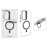 قاب اورجینال Q Series Bracket کریستالی Magsafe لنز استندشو Samsung Galaxy S24 FE - مشکی (پک دار)