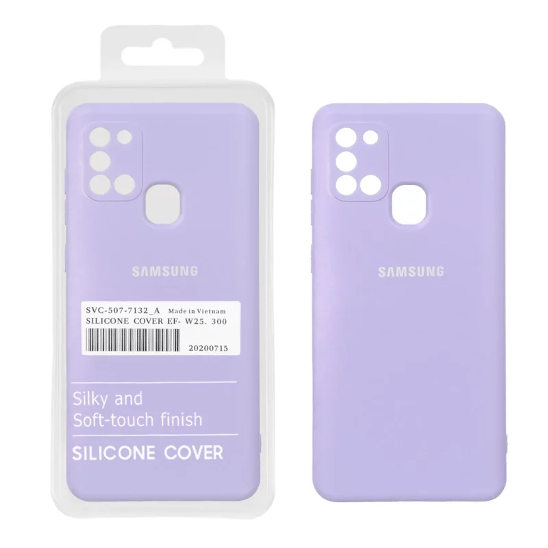 قاب نیو سیلیکون محافظ لنزدار RFF مدل Samsung Galaxy A21s - بنفش روشن (پک دار) - تصویر 2