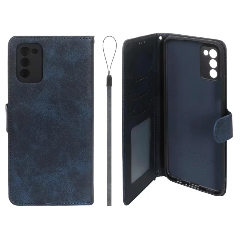 کیف موبایل مگنتی درجه یک داخل خز MNC Plus مدل Samsung Galaxy A03s / A02s - سرمه ای - تصویر 2