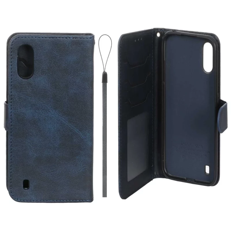 کیف موبایل مگنتی درجه یک داخل خز MNC Plus مدل Samsung Galaxy A01 / M01 - سرمه ای - تصویر 2