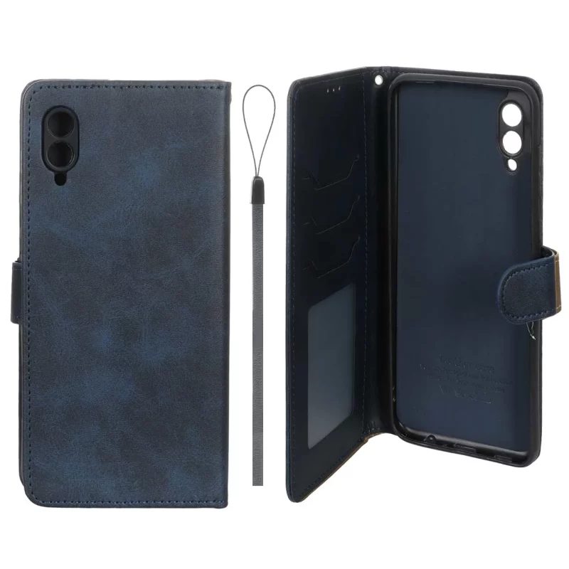 کیف موبایل مگنتی درجه یک داخل خز MNC Plus مدل Samsung Galaxy A02 / M02 - سرمه ای - تصویر 2