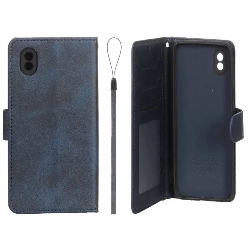 کیف موبایل مگنتی درجه یک داخل خز MNC Plus مدل Samsung Galaxy A01 Core - سرمه ای - تصویر 2