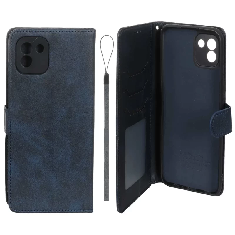 کیف موبایل مگنتی درجه یک داخل خز MNC Plus مدل Samsung Galaxy A03 - سرمه ای - تصویر 2