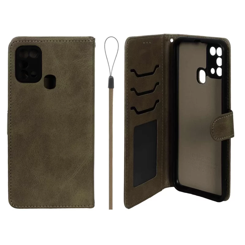 کیف موبایل مگنتی درجه یک داخل خز MNC Plus مدل Samsung Galaxy M31 - سبز زیتونی - تصویر 2