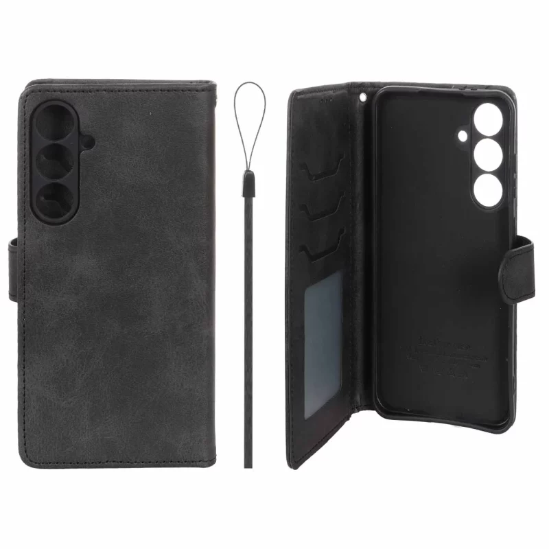 کیف موبایل مگنتی درجه یک داخل خز MNC Plus مدل Samsung Galaxy S24 FE - مشکی - تصویر 2