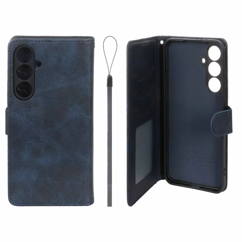 کیف موبایل مگنتی درجه یک داخل خز MNC Plus مدل Samsung Galaxy S24 FE - سرمه ای - تصویر 2