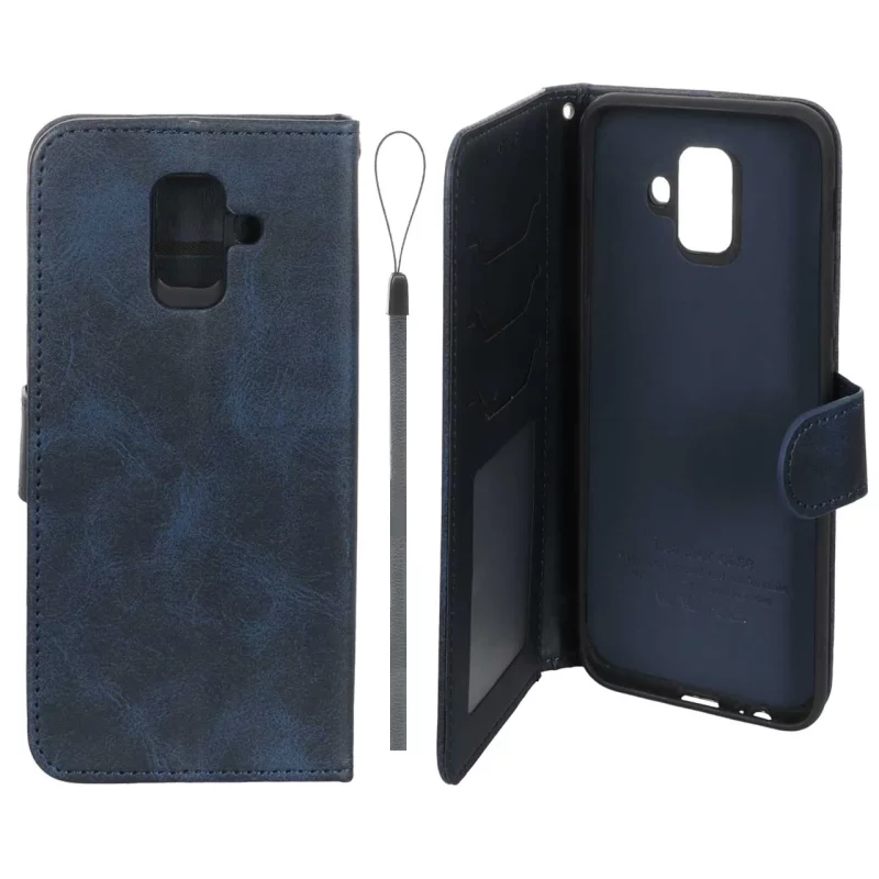 کیف موبایل مگنتی درجه یک داخل خز MNC Plus مدل Samsung Galaxy A6 - سرمه ای - تصویر 2