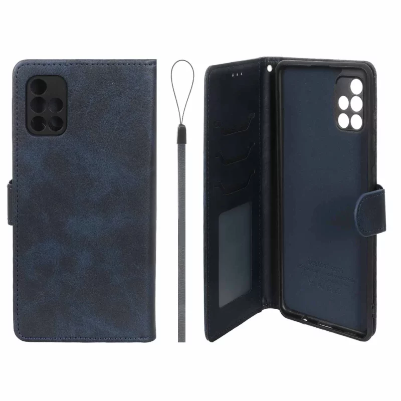 کیف موبایل مگنتی درجه یک داخل خز MNC Plus مدل Samsung Galaxy A71 - سرمه ای - تصویر 2