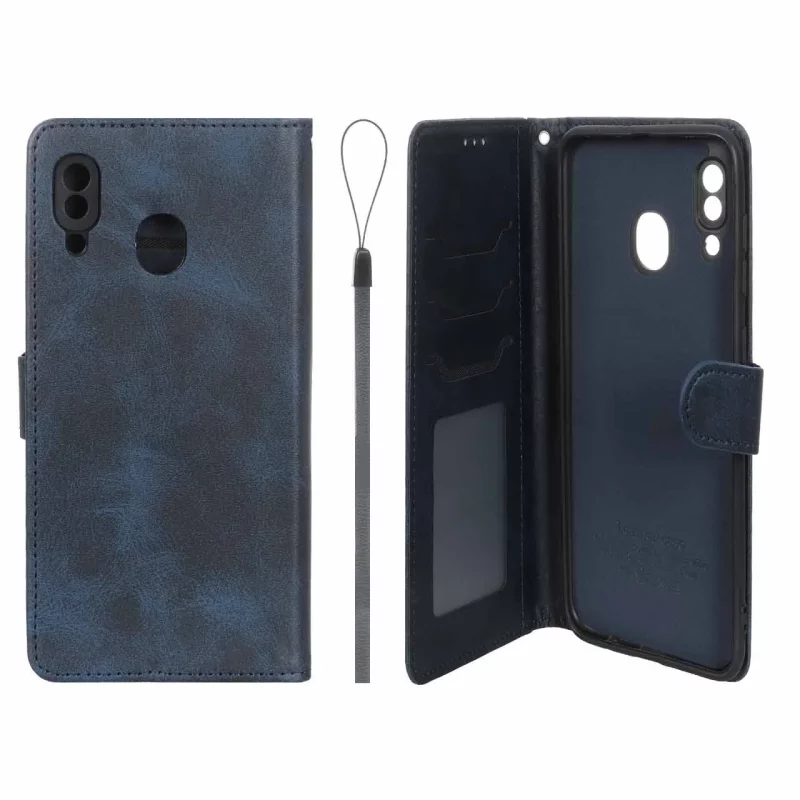 کیف موبایل مگنتی درجه یک داخل خز MNC Plus مدل Samsung Galaxy A30 / A20 - سرمه ای - تصویر 2
