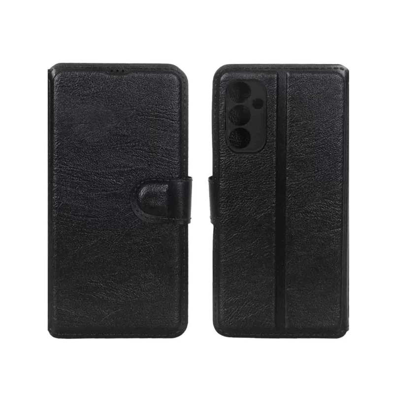کیف موبایل چرمی مگنتی محافظ لنزدار Samsung Galaxy A14 - مشکی کد 1 - تصویر 2
