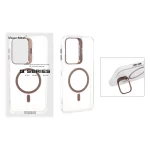 قاب اورجینال Q Series Bracket کریستالی Magsafe لنز استندشو Samsung Galaxy A17 / A16 / A26 - قهوه ای (پک دار)