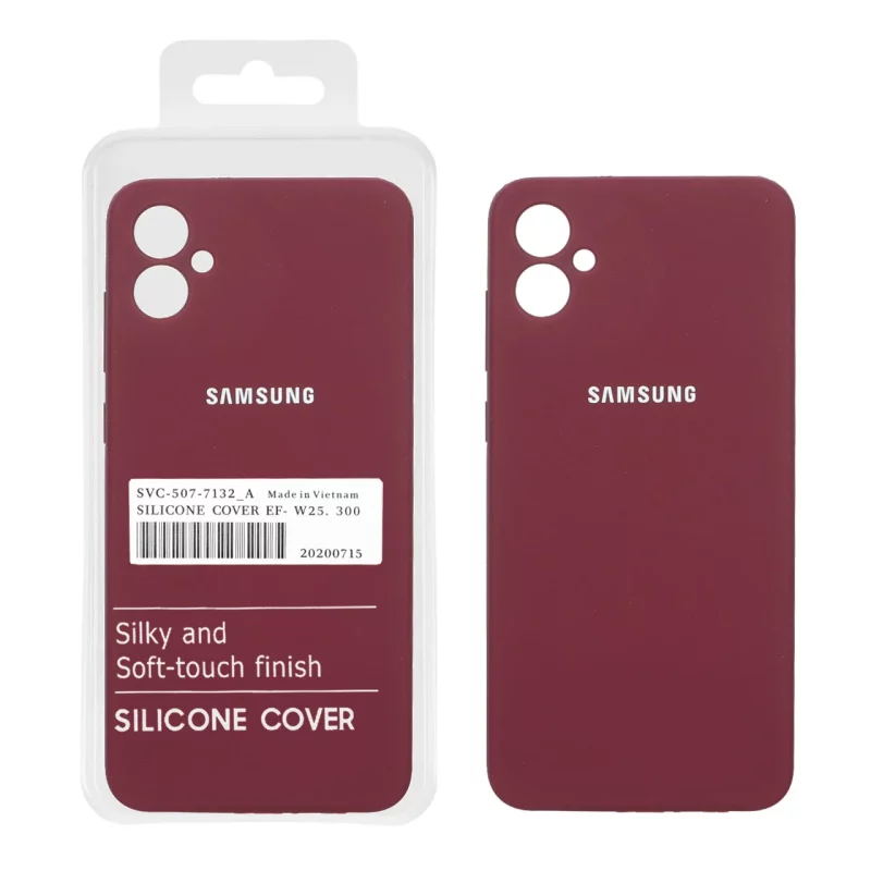 قاب سیلیکونی پاک کنی اورجینال درجه یک Samsung Galaxy A05 - زرشکی (پک دار) - NTC - تصویر 2