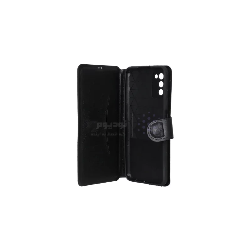 کیف موبایل چرمی مگنتی محافظ لنزدار Samsung Galaxy A03s / A02s - مشکی - تصویر 3