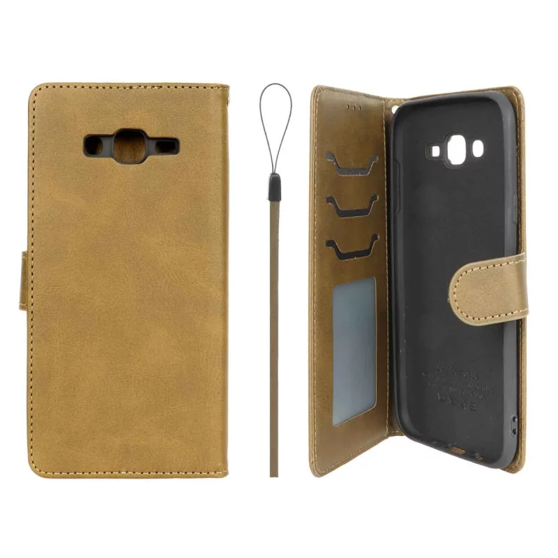 کیف موبایل مگنتی درجه یک داخل خز MNC Plus مدل Samsung Galaxy J7 (2015) / J700 - سبز زیتونی - تصویر 2