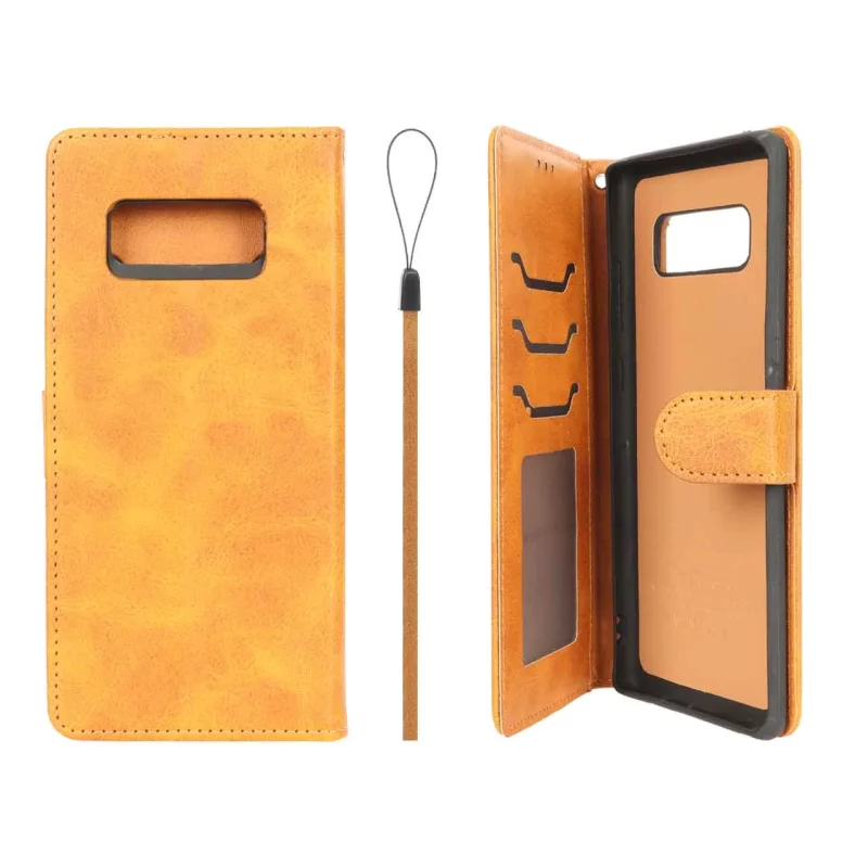 کیف موبایل مگنتی درجه یک داخل خز MNC Plus مدل Samsung Galaxy Note 8 - عسلی - تصویر 2