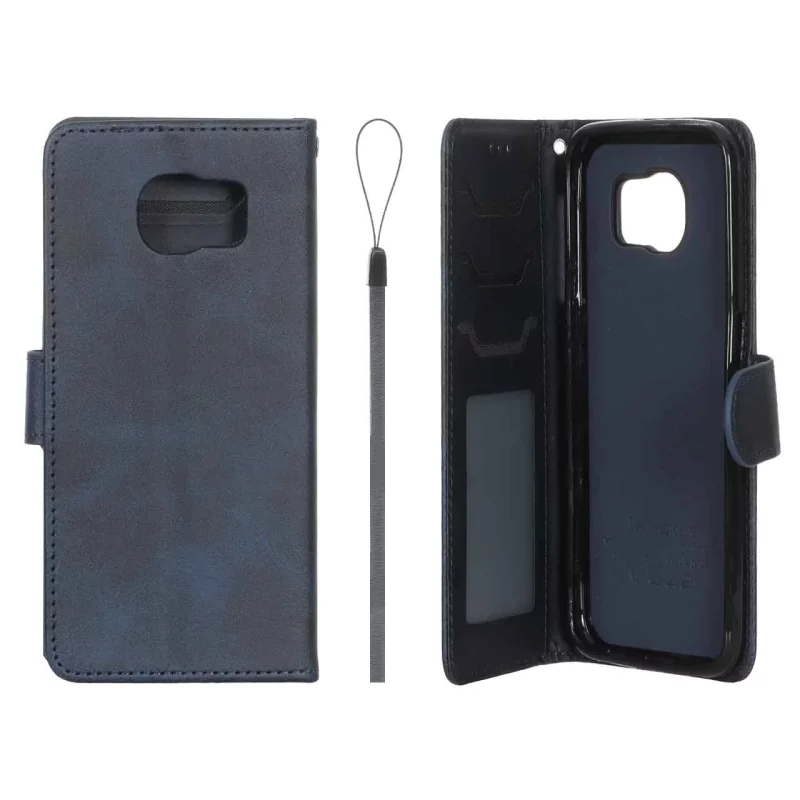 کیف موبایل مگنتی درجه یک داخل خز MNC Plus مدل Samsung Galaxy S6 - سرمه ای - تصویر 2