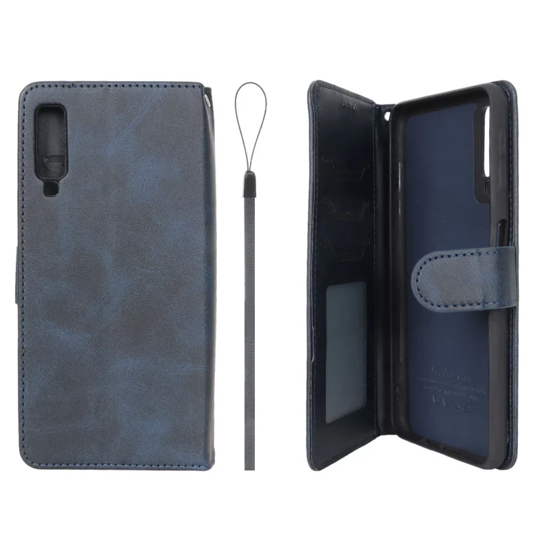 کیف موبایل مگنتی درجه یک داخل خز MNC Plus مدل Samsung Galaxy A750 / A7 (2018) - سرمه ای - تصویر 2