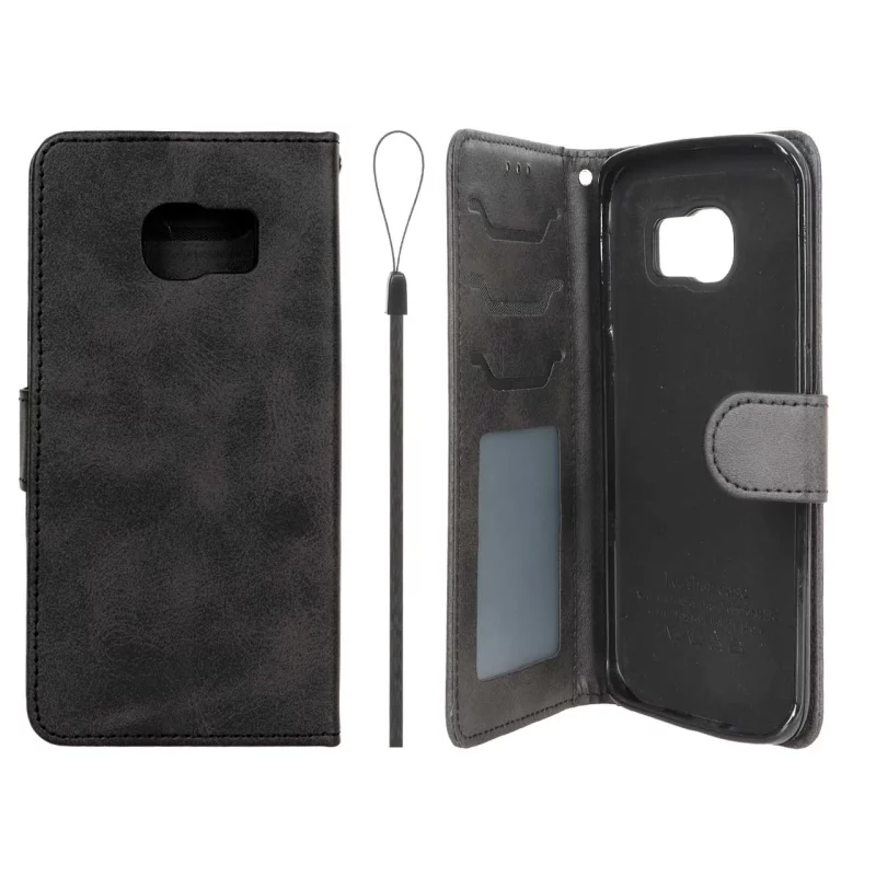 کیف موبایل مگنتی درجه یک داخل خز MNC Plus مدل Samsung Galaxy S6 Edge - مشکی - تصویر 2
