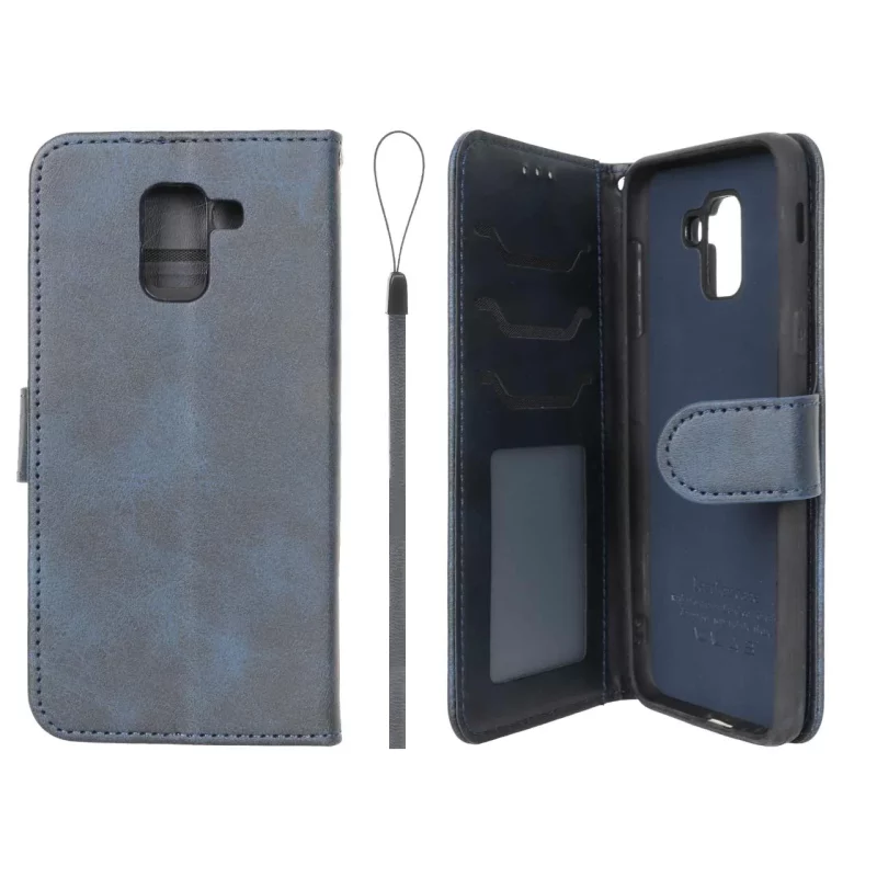 کیف موبایل مگنتی درجه یک داخل خز MNC Plus مدل Samsung Galaxy J6 2018 / J600 - سرمه ای - تصویر 2