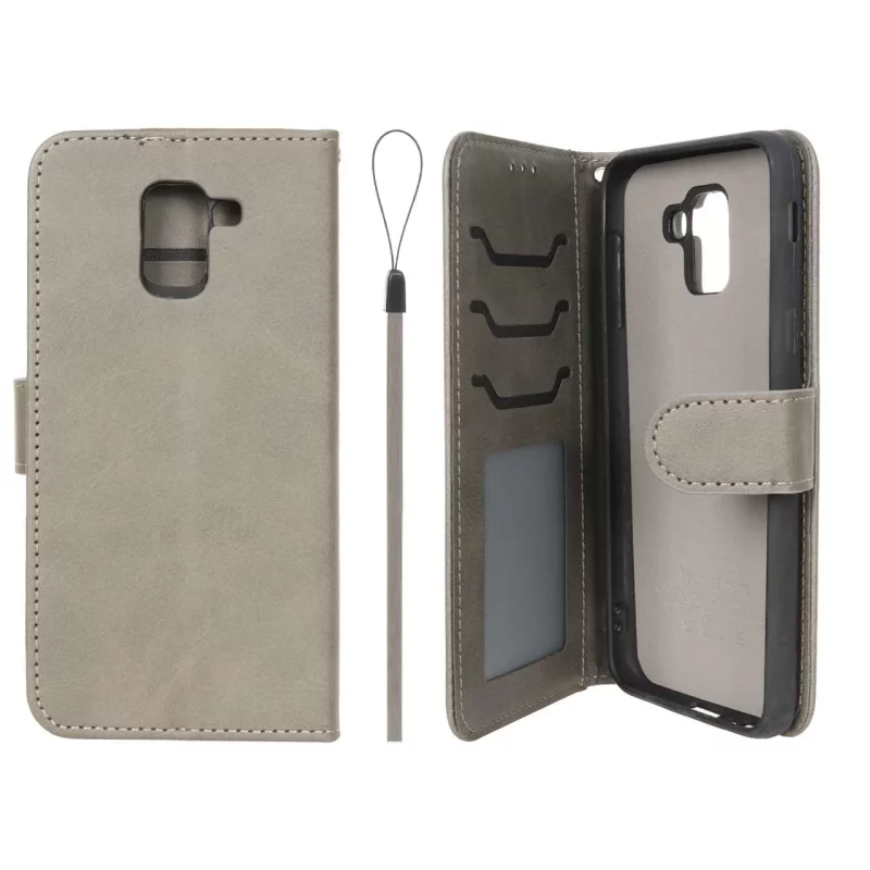 کیف موبایل مگنتی درجه یک داخل خز MNC Plus مدل Samsung Galaxy J6 2018 / J600 - خاکستری - تصویر 2