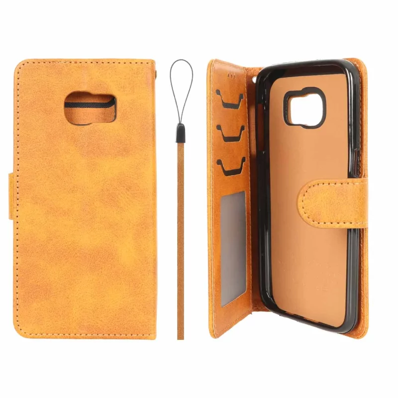 کیف موبایل مگنتی درجه یک داخل خز MNC Plus مدل Samsung Galaxy S7 - عسلی - تصویر 2