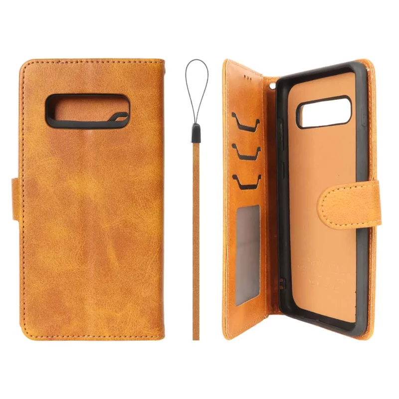 کیف موبایل مگنتی درجه یک داخل خز MNC Plus مدل Samsung Galaxy S10 Plus - عسلی - تصویر 2