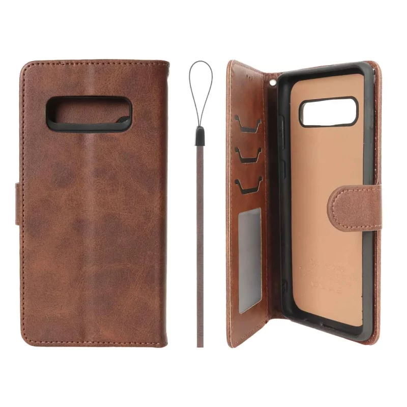 کیف موبایل مگنتی درجه یک داخل خز MNC Plus مدل Samsung Galaxy S10 Plus - قهوه ای - تصویر 2