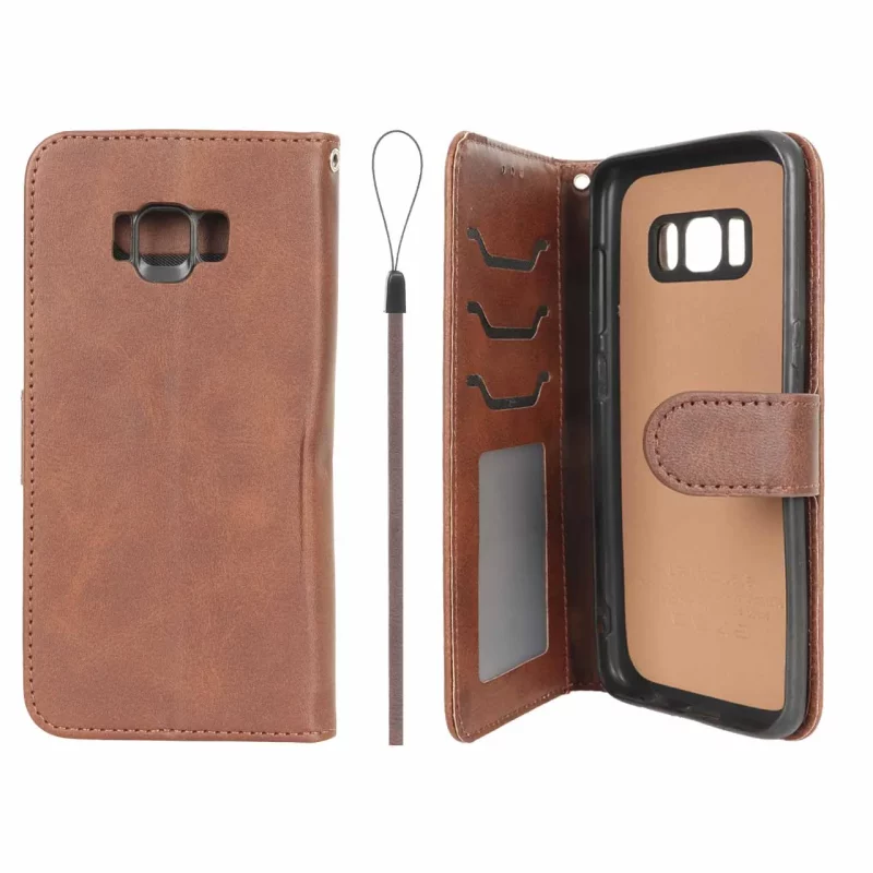 کیف موبایل مگنتی درجه یک داخل خز MNC Plus مدل Samsung Galaxy S8 - قهوه ای - تصویر 2