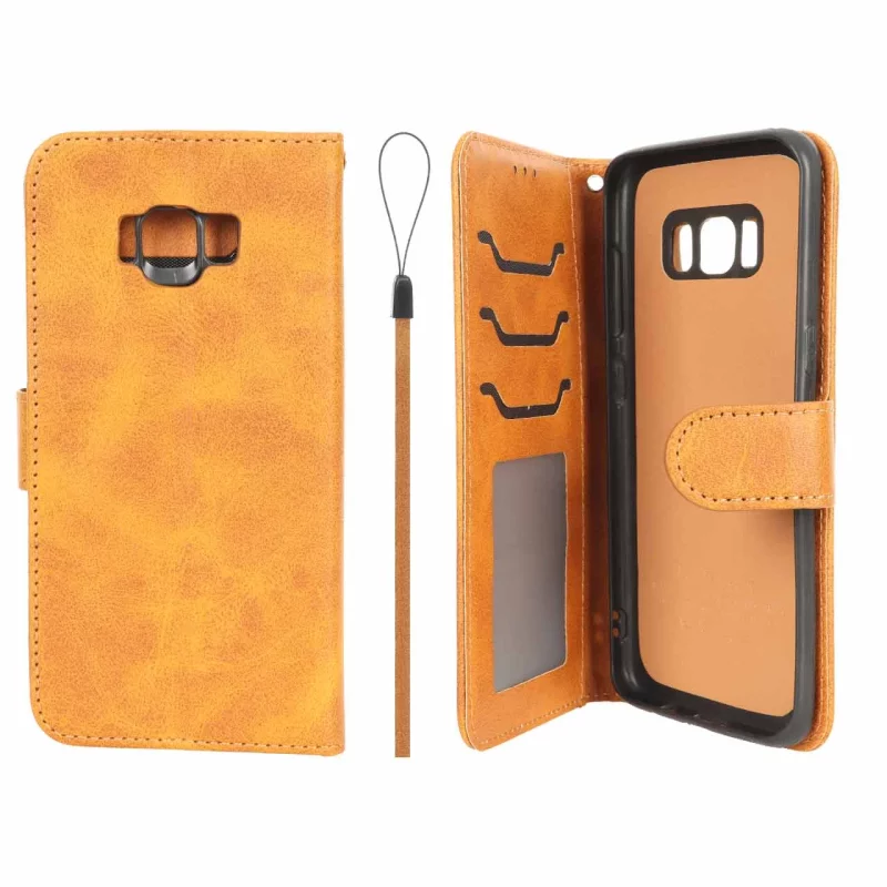 کیف موبایل مگنتی درجه یک داخل خز MNC Plus مدل Samsung Galaxy S8 - عسلی - تصویر 2
